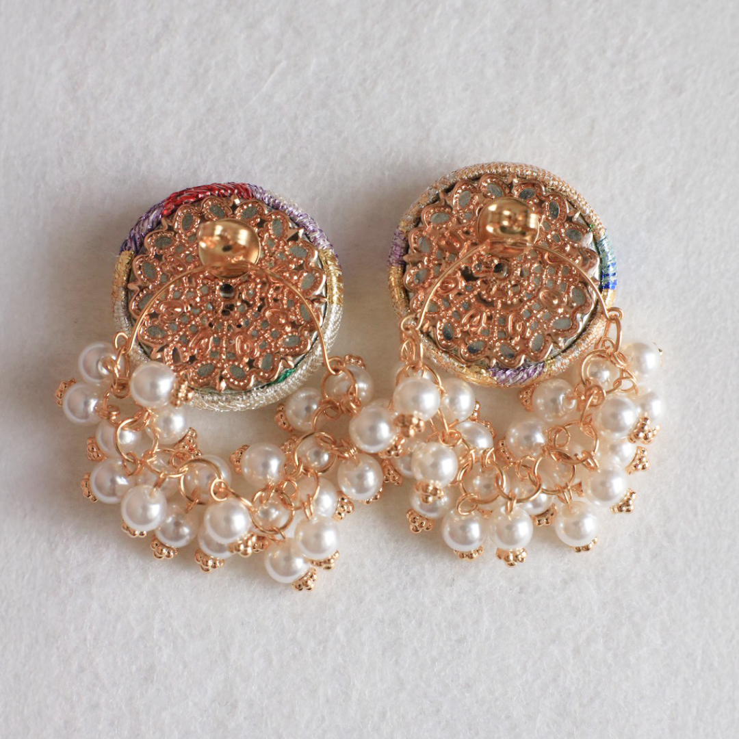 Nishijin-ori Silk Earrings (Multicolor)