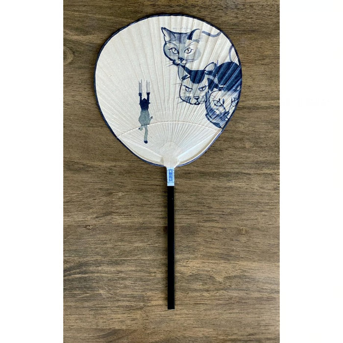 Uchiwa Fan (Small Round) - Cat patterns