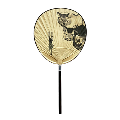 Uchiwa Fan (Small Round) - Cat patterns
