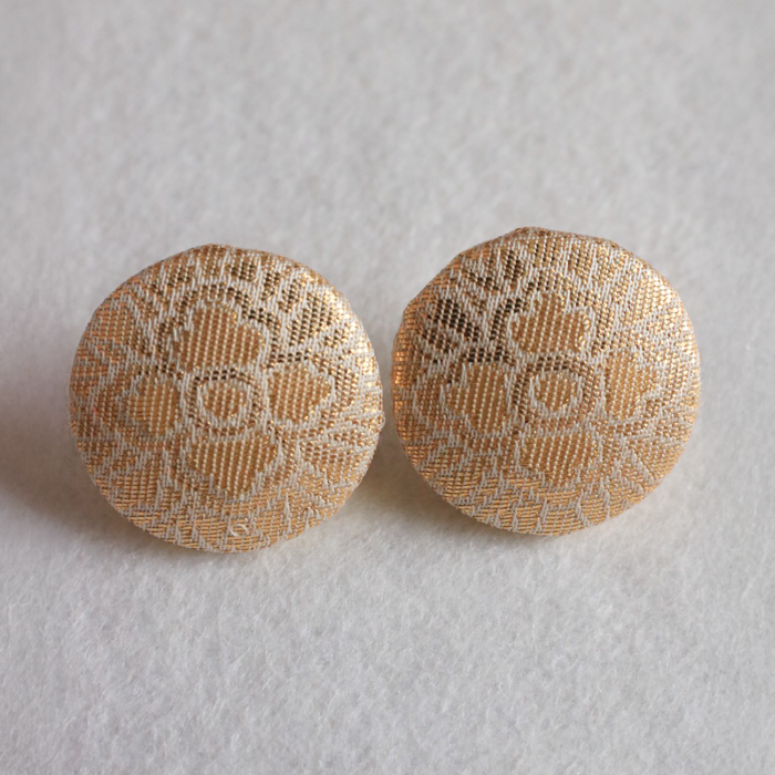 Boucles d'oreilles en soie Nishijin-ori (or)
