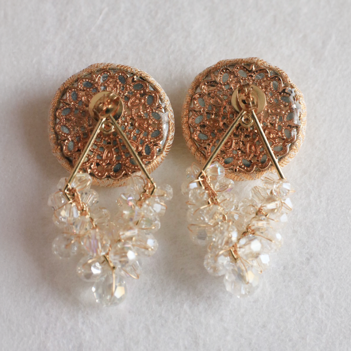 Boucles d'oreilles en soie Nishijin-ori (or)
