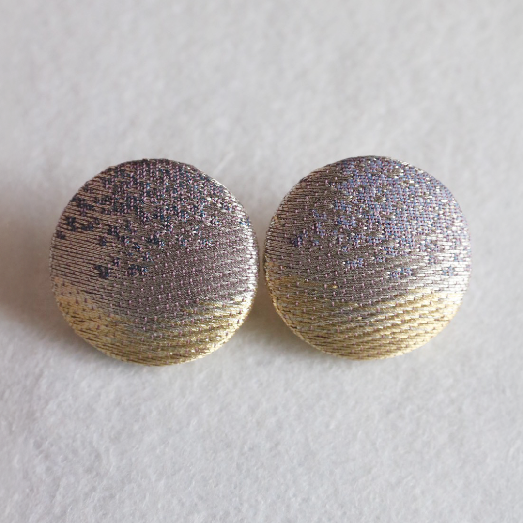 Nishijin-ori Silk Earrings (Wisteria)