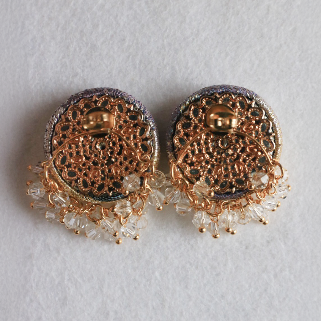 Nishijin-ori Silk Earrings (Wisteria)