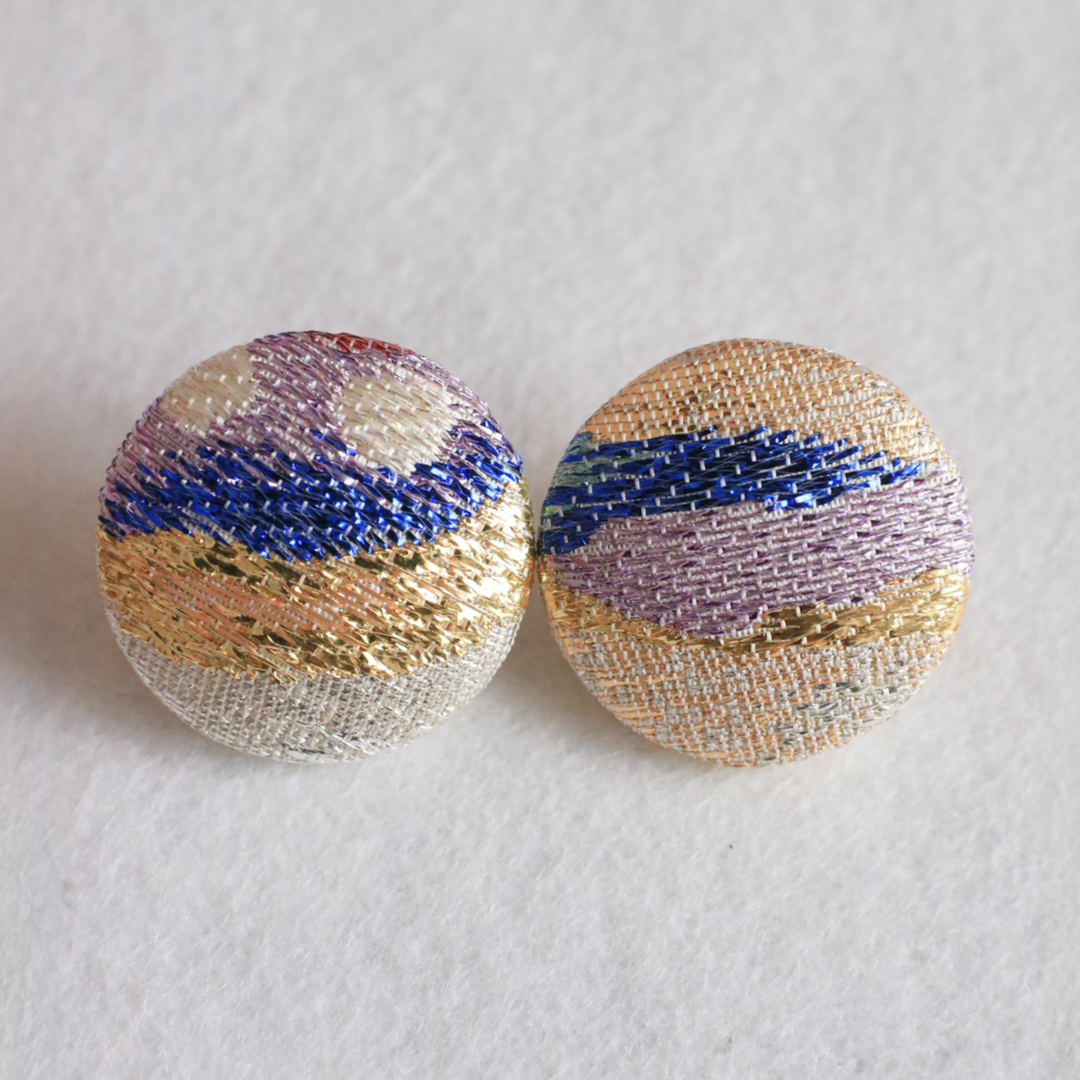 Nishijin-ori Silk Earrings (Multicolor)